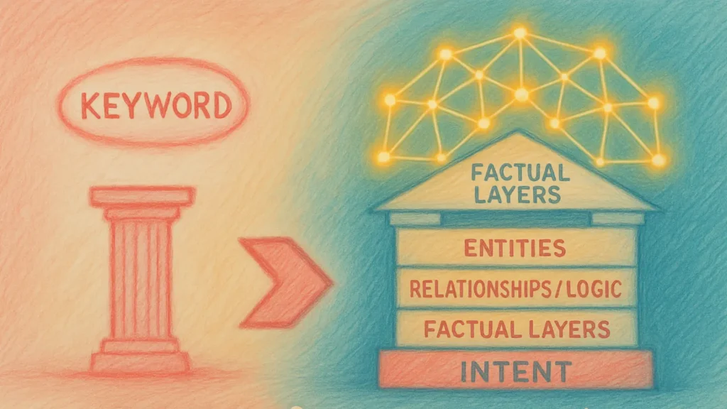 Intent-driven content structure replacing weak keyword-first SEO.