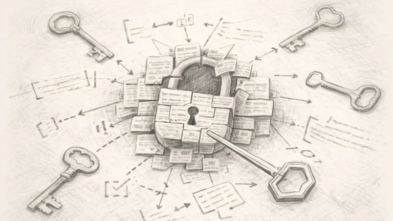 AI disambiguation writing illustrated as meaning lock