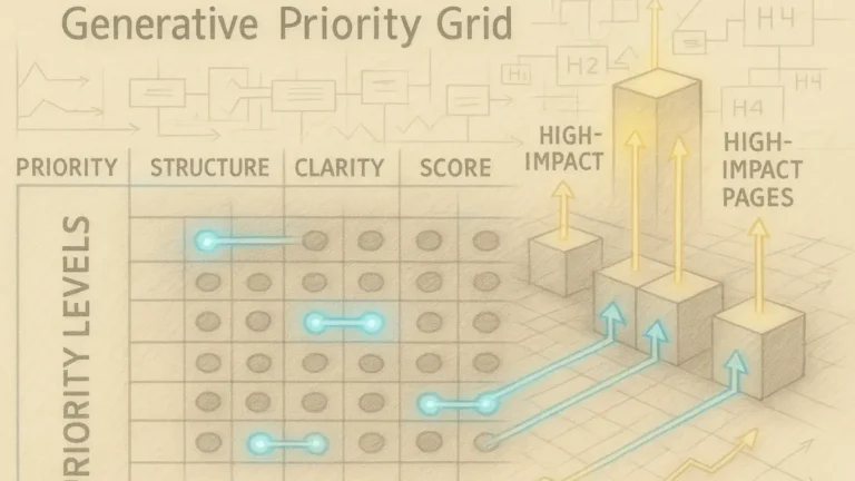 generative optimization prioritization guide priority scoring grid illustration