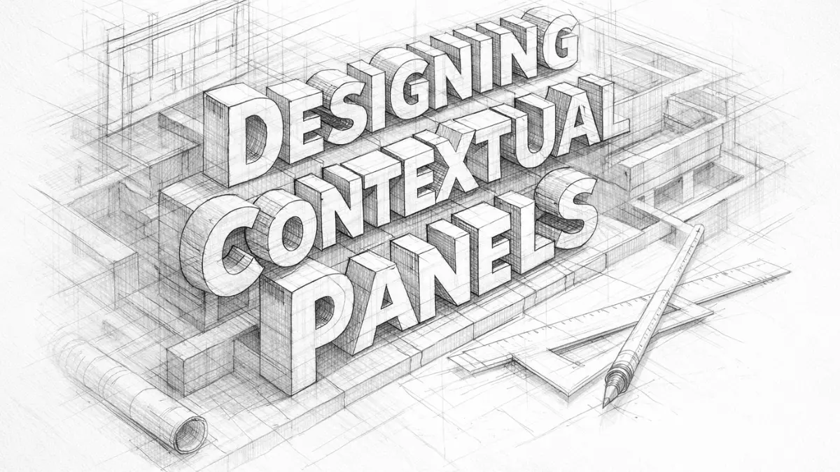 Designing contextual panels architecture sketch context panels design