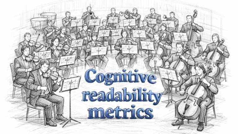 Cognitive readability metrics in structured orchestral system