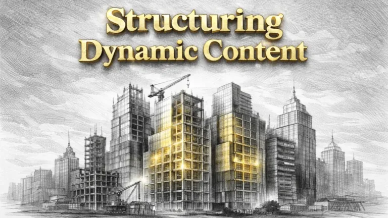 Dynamic content structuring stable architecture illustration