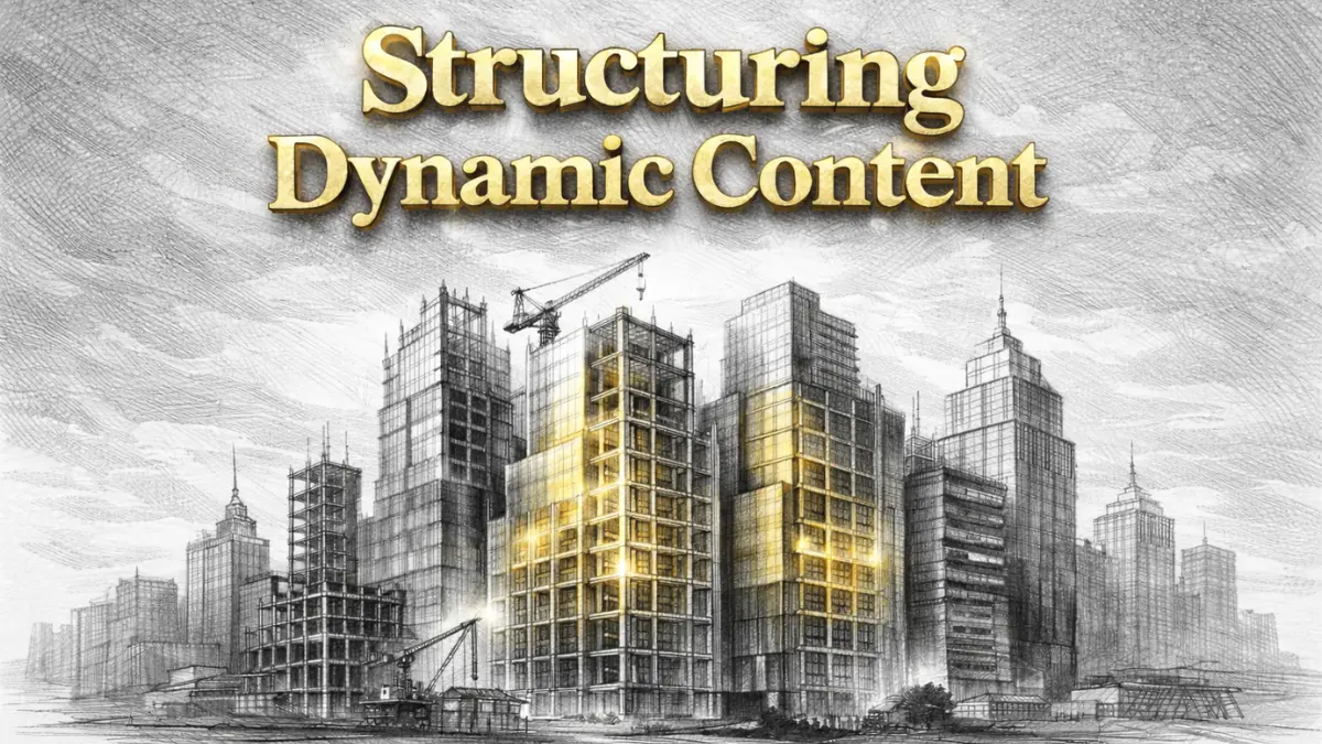 Dynamic content structuring stable architecture illustration