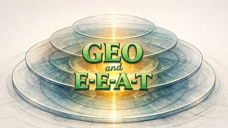 GEO and E-E-A-T credibility layers in generative visibility