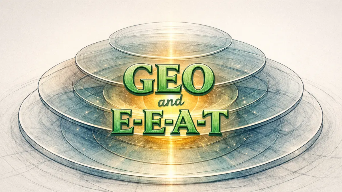 GEO and E-E-A-T credibility layers in generative visibility