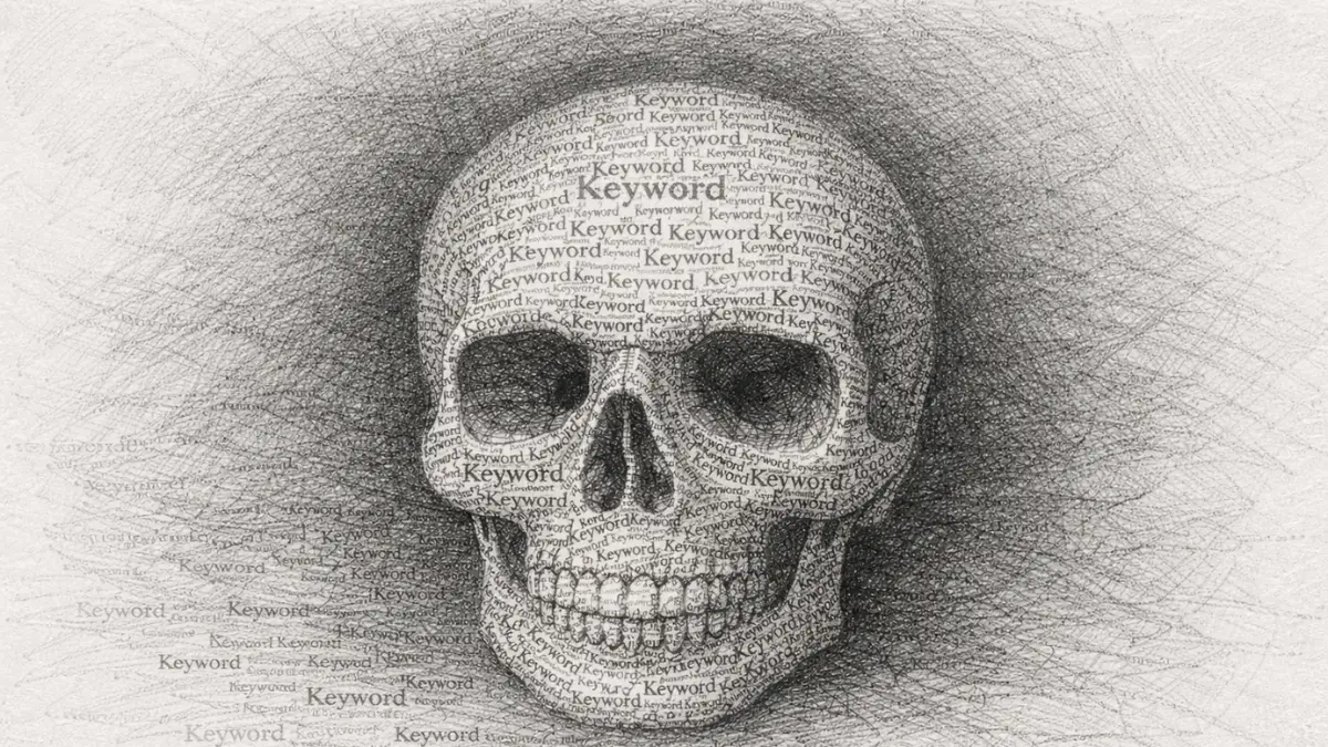 Keyword stuffing in generative search skull metaphor