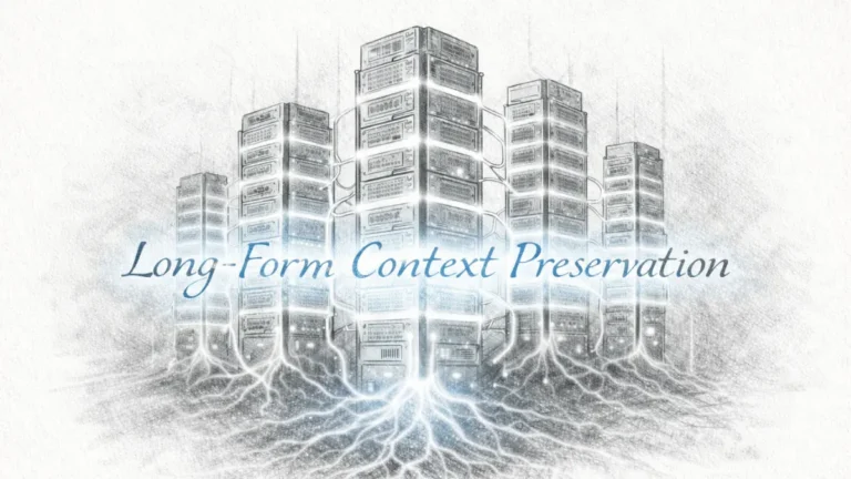 Long-form context preservation server architecture illustration