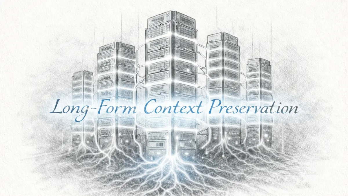 Long-form context preservation server architecture illustration