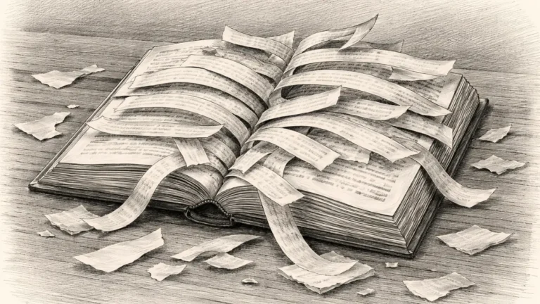 cut book pages disrupt meaning structure