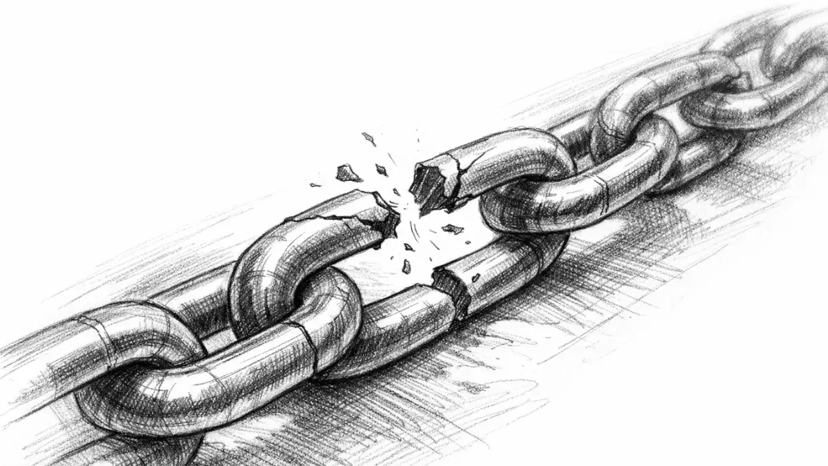 broken chain link disrupting sequence flow