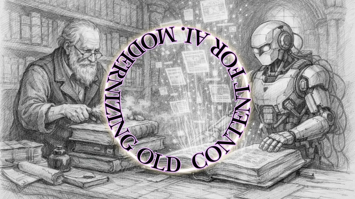 refresh legacy content concept library restoration illustration