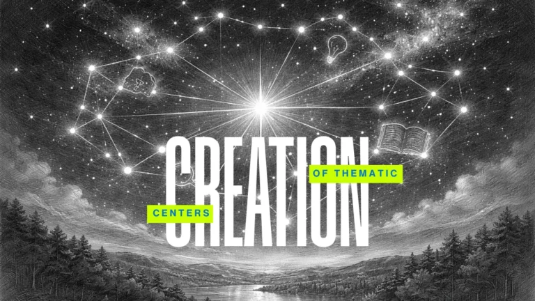 Topic hub architecture concept constellation illustration