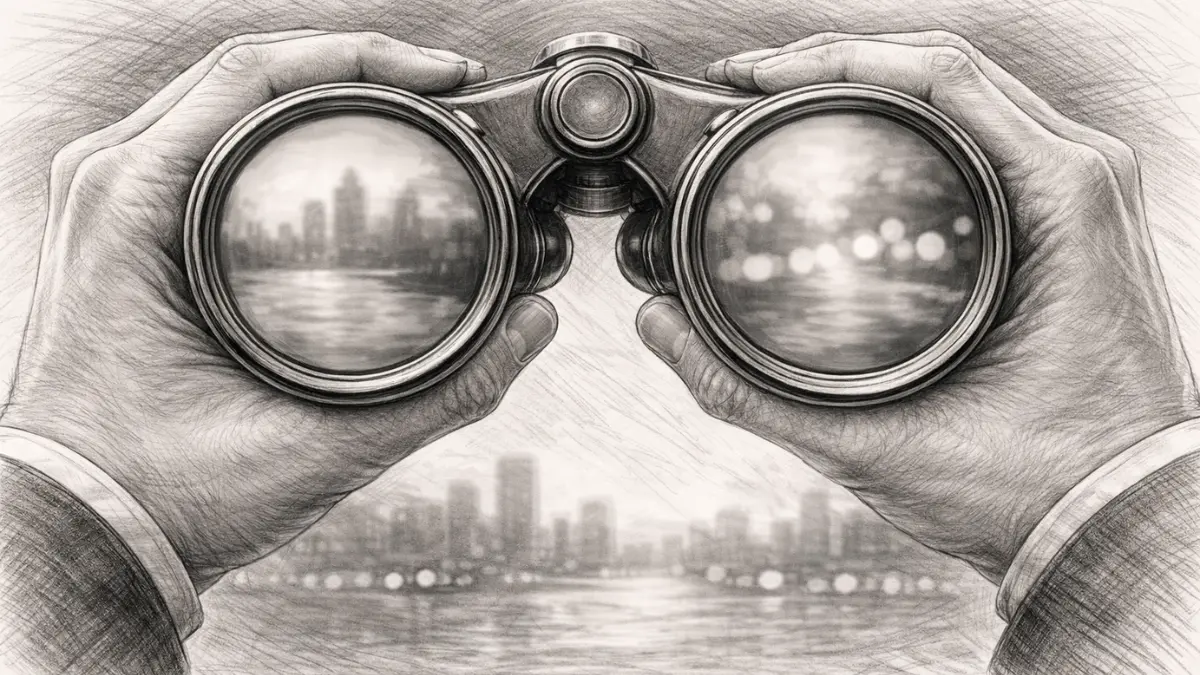 content not entering search system through unfocused binoculars