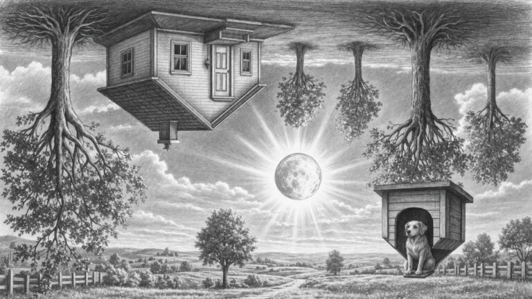 inverted world broken structure hierarchy unreadable ai interpretation